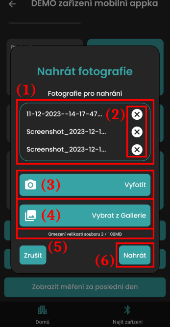 Vyplněný dialog pro nahrávání obrázků