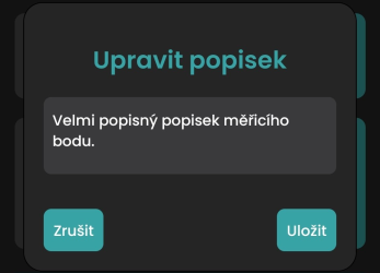 Dialogové okno pro změnu popisu